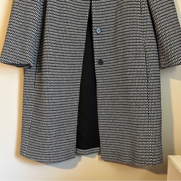 Ann Taylor Black and White Tweed Single Breasted 3/4-Sleeve Jacket Size Medium - Picture 3 of 15